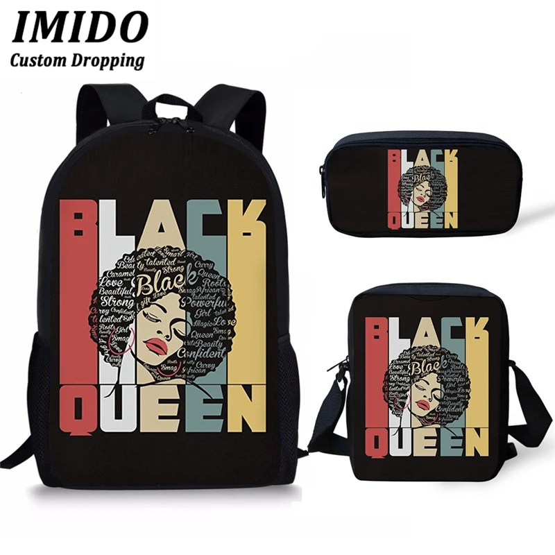 Черный рюкзак с художественным африканским принтом для девочек школьная сумка