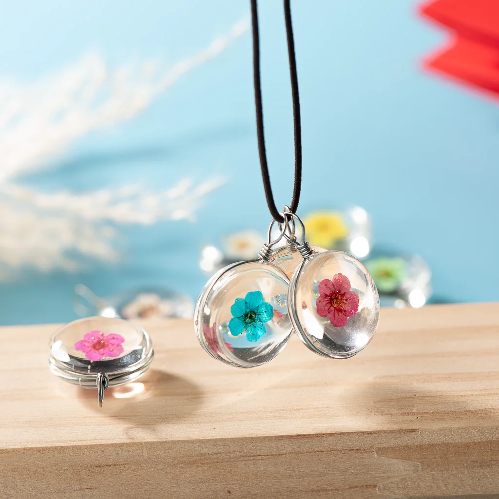 18 # стеклянный шар из железной проволоки и цветок кулон для DIY серьги браслет