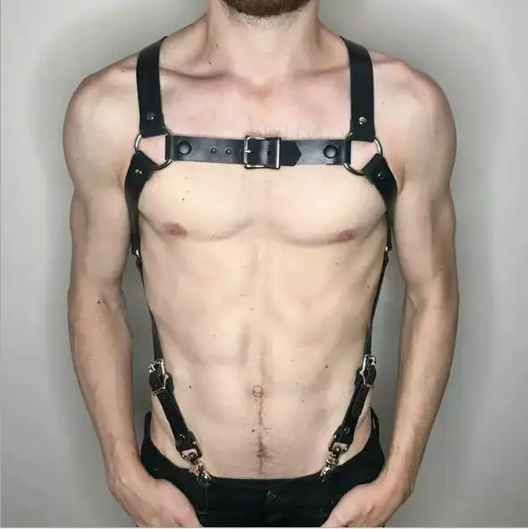 Эксклюзивный эротический кожаный ремень в стиле панк для мужчин нижнее белье