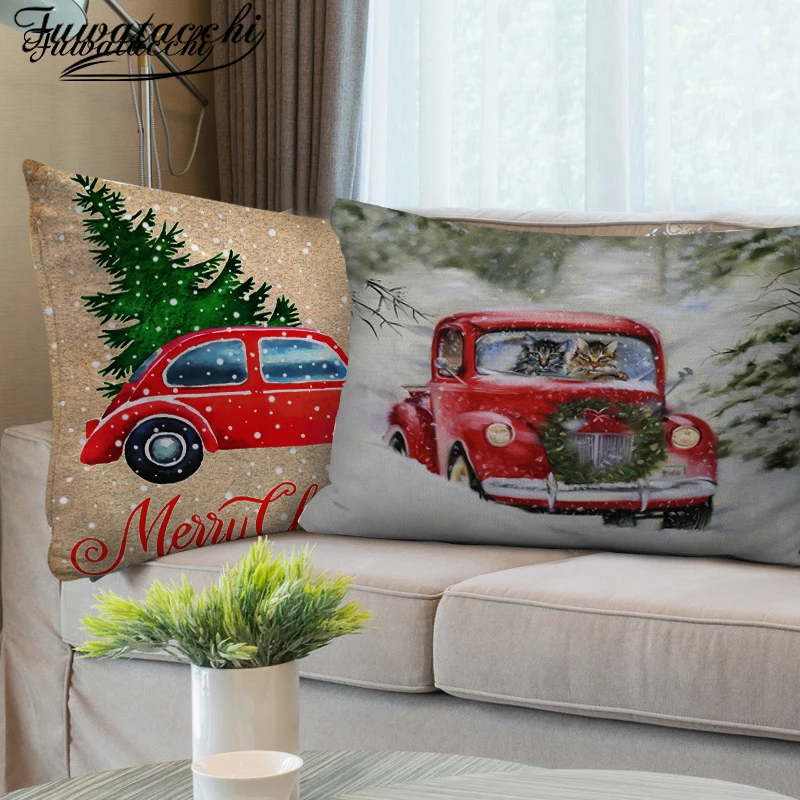 

Fuwatacchi Decorative Pillow Cover Christmas Cushion Cover 30x50 Polyester Nordic Cushions Throw Pillows Home Decor Pillowcase