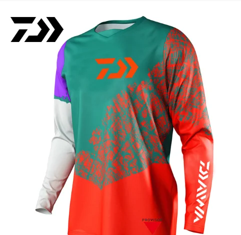 Мужская футболка для рыбалки DAIWA дышащая быстросохнущая с длинным рукавом одежда