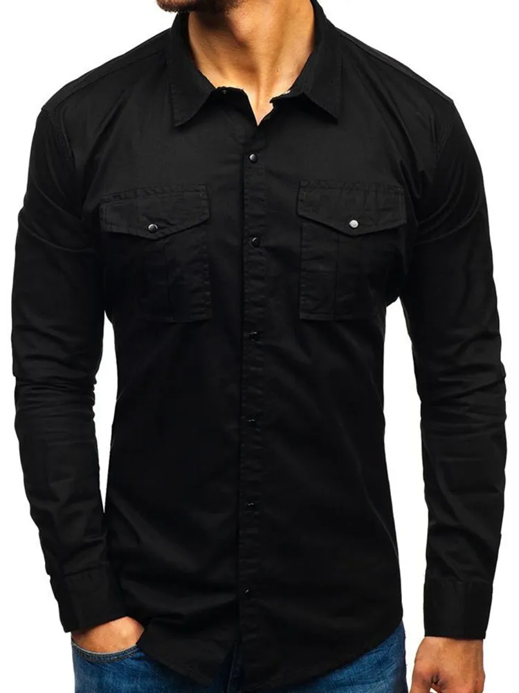 High Quality Men Shirt 2019 Brand Fashion Casual Slim Geometric Print Long Sleeve Business Social White Top Clothes | Мужская одежда