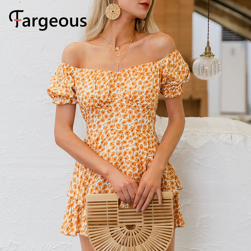 Женский Короткий комбинезон женский шорты с открытыми плечами и принтом Boho