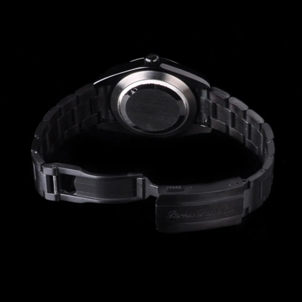 Parnis Sapphire Glass Automatic Men's Watch Miyota 8215 Black Dial Luminous Flash Hand PVD Coated 40mm relogio masculino | Наручные