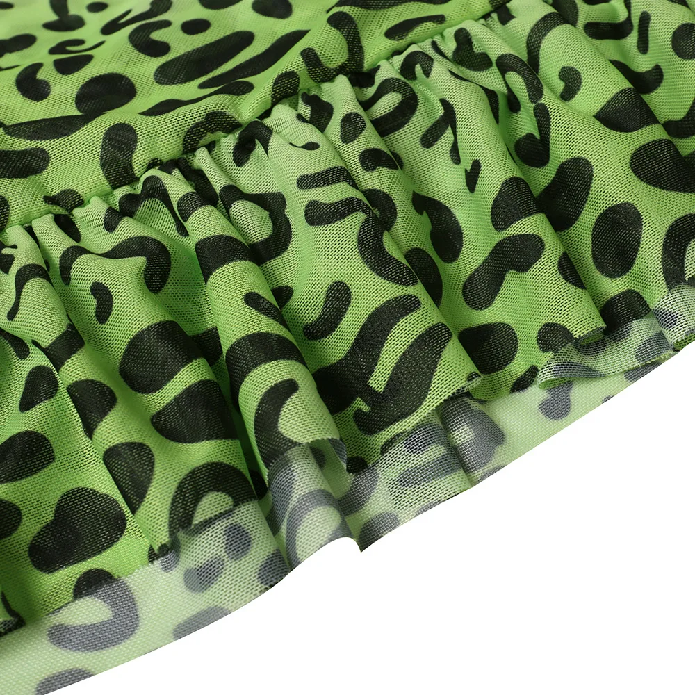 

Adogirl Women's Leopard Newspaper Printed Net Sheer Vest + Pants Sexy Set Fashion Casual Suit Summer Clothes