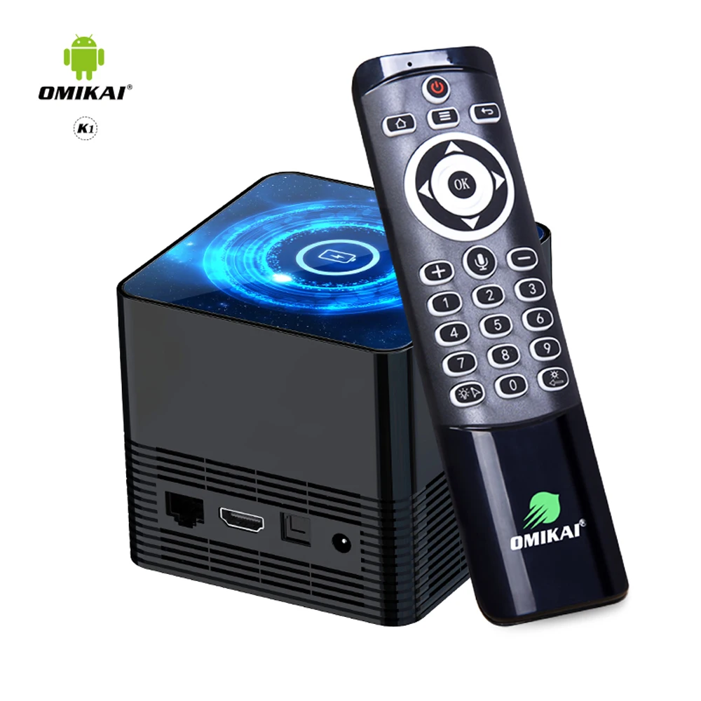 Умная ТВ приставка OMIKAI K1 Android 10 0 QI H.265 VP9 2 4 ГГц и телефон Wi Fi Bluetooth 5 1000 м LAN