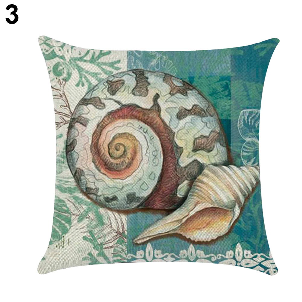 18 дюймовый Винтажный чехол с морской раковиной Китом черепахой декоративная