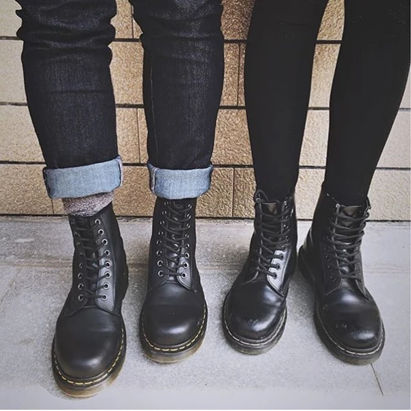 Мотоциклетные ботинки женские мужские ботильоны для женщин зимние в стиле панк