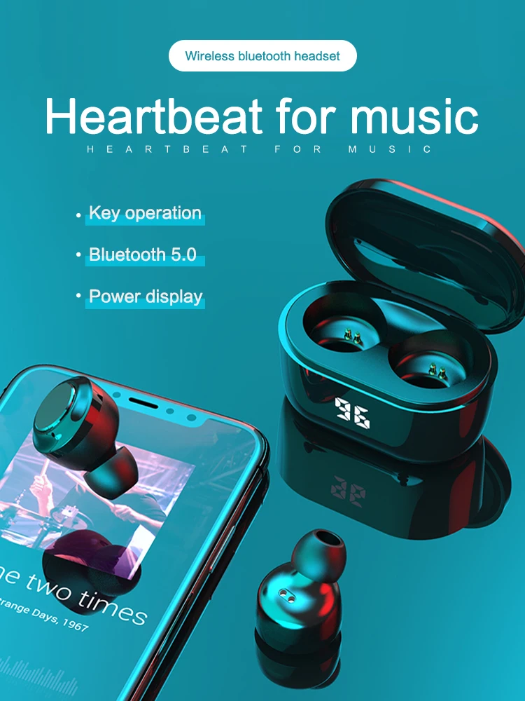 A6 наушники вкладыши TWS с беспроводной портативный мини bluetooth зарядным чехол