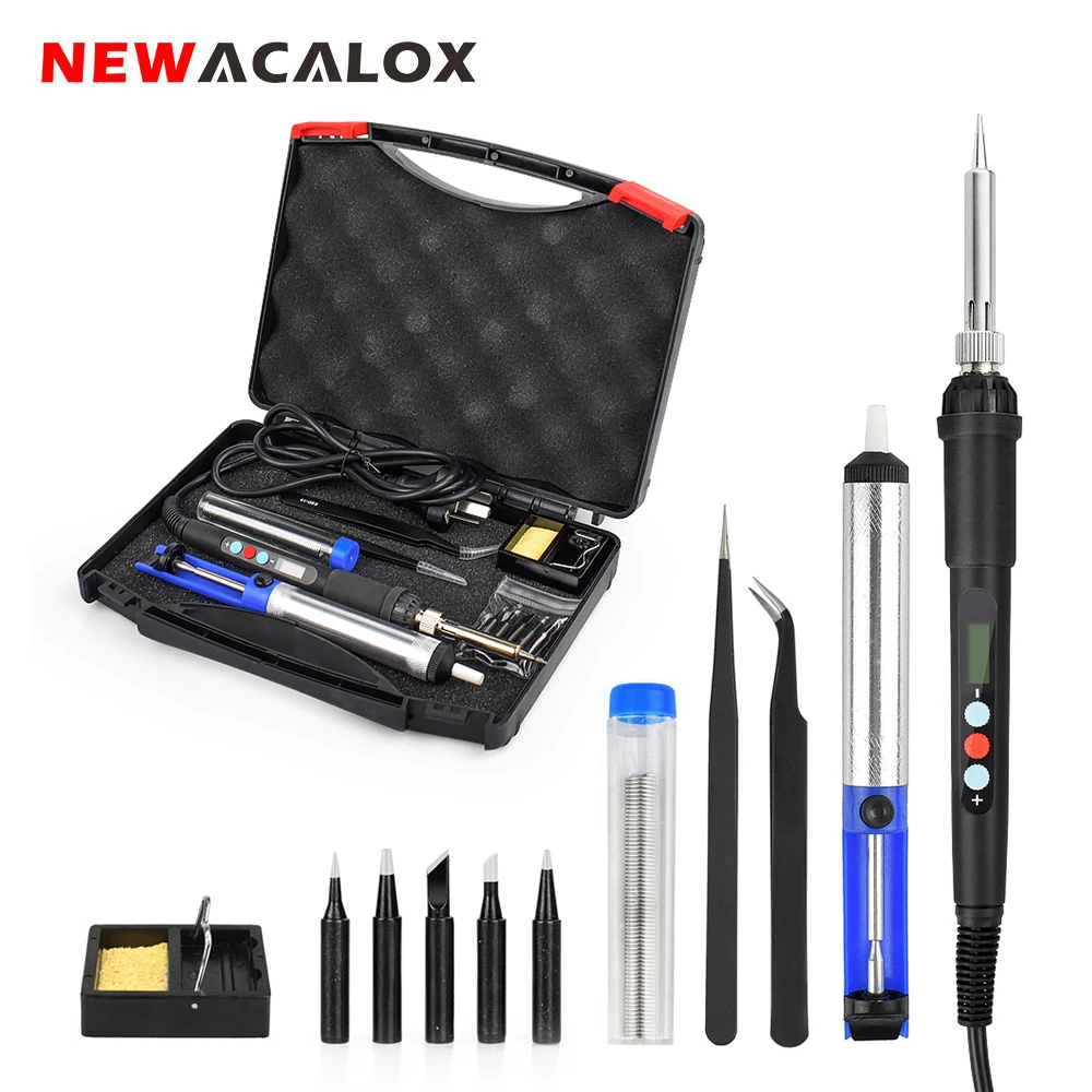 Электрический паяльник с регулируемой температурой NEWACALOX 220 В/110 В 60 Вт ЖК