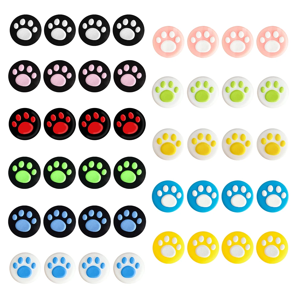 

4x Cat Paw Thumb Grips Replacement for Nintendo Switch Controller Silicone 3D Analog Stick Thumbstick Protective Caps