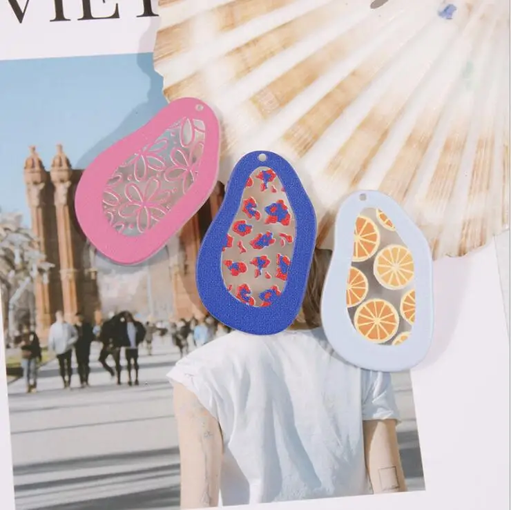 

4pcs Resin Fruit printing Charms Acrylic Pendant Earring DIY Jewelry Accessories