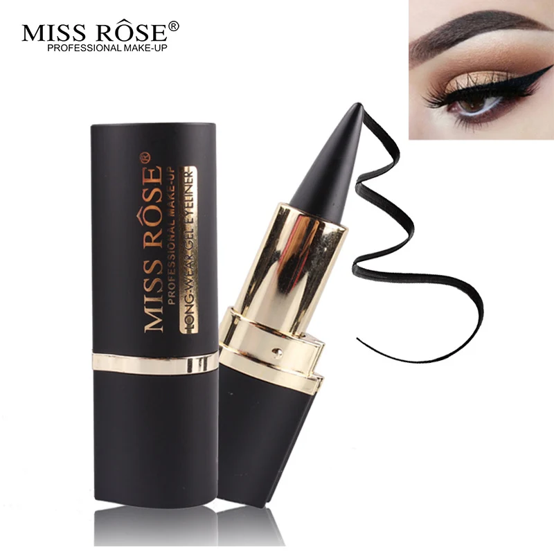 

Miss Rose Long-lasting Smoky Eye cream Waterproof Natural Eyeliner Pen Maquiagems Solid Thick Black Eyes Liner 7402-020M