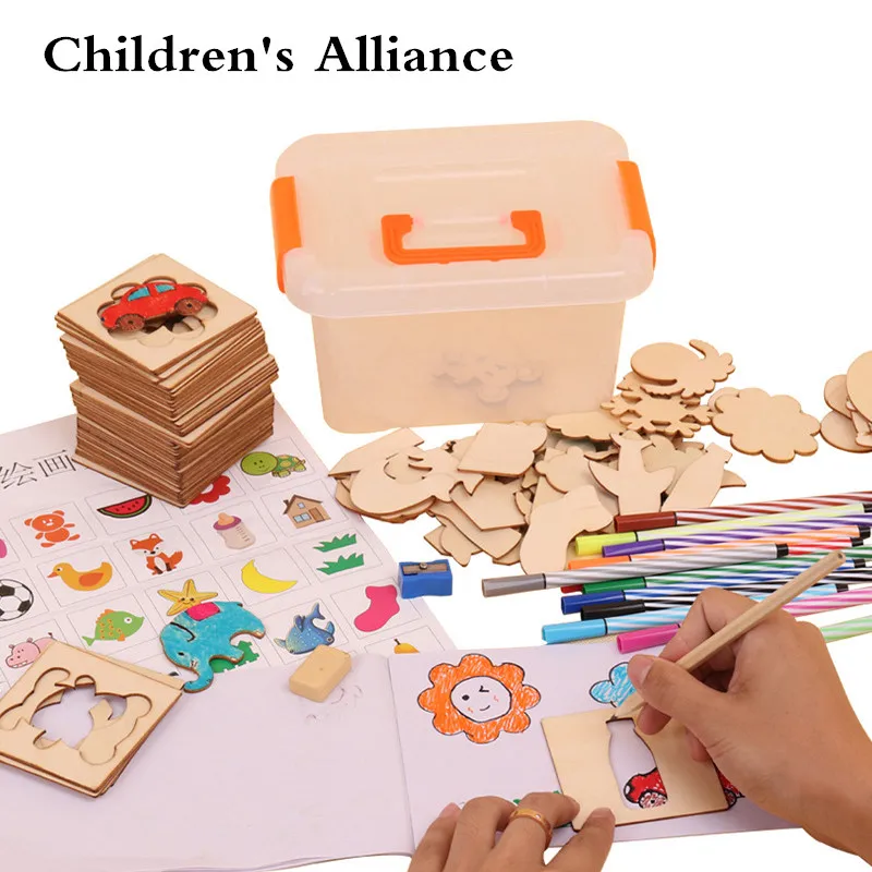 wooden Toys Drawing Toy Coloring Board Children Creative Doodles Early Learning Education Toy Boy Girl Learn Drawing Tools