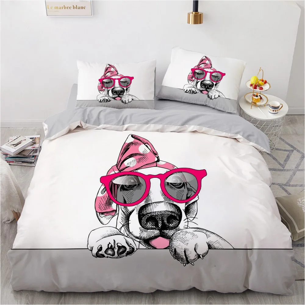 

3D Custom Cartoon Quilt Cover Sets Bedding Set Comforther Case Pillow shams King Queen Double Full Size White Home Textile