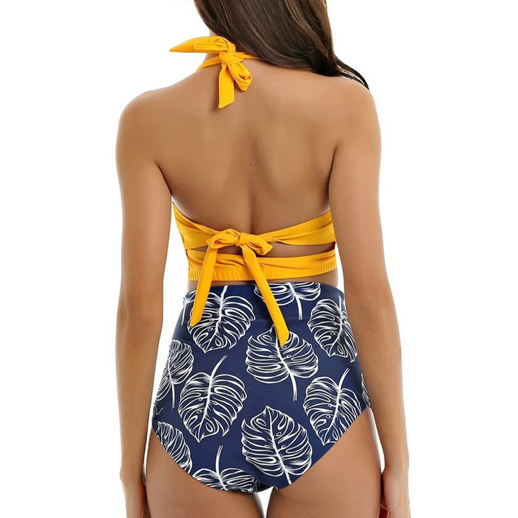 12 цветов комплект бикини с высокой талией и принтом женский сексуальный