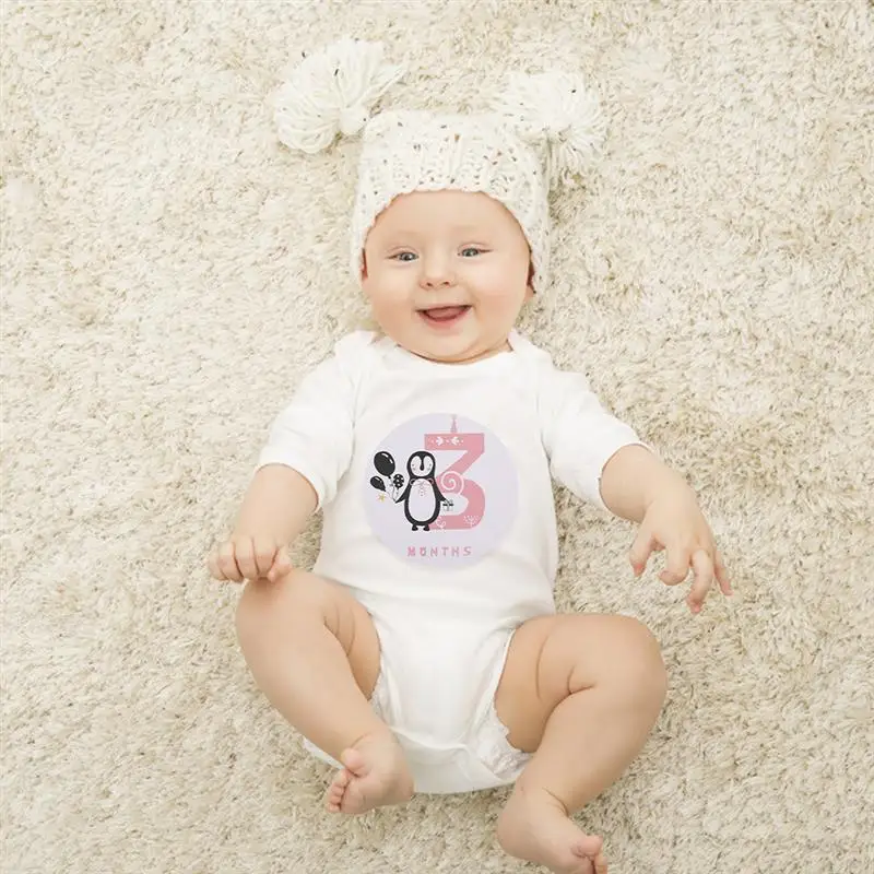 

1 Set/24pcs Baby Month Decals Milestone Memorial Stickers Baby Monthly Stickers