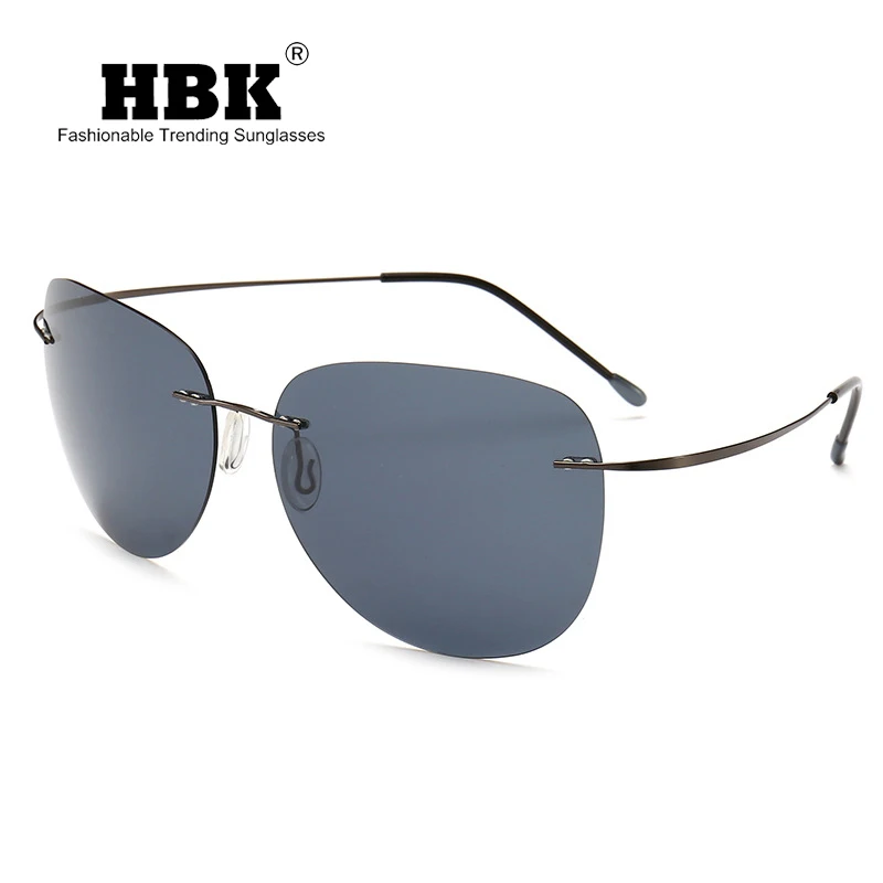 HBK 2019 ультралегкие очки поляризационные из чистого титана без оправы пилотные