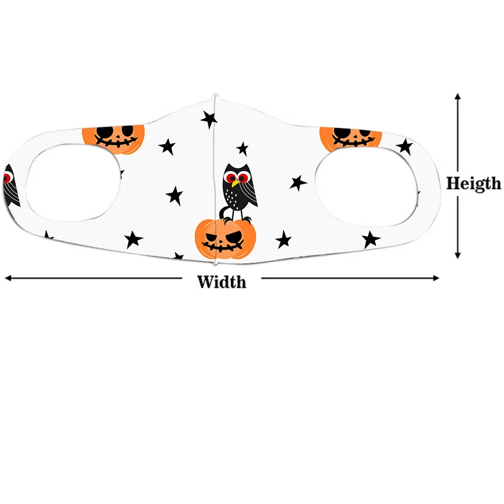 

5PCS Adult Mouth Masks Unisex Halloween Printed Washable Earloop Face Masks Drop ship Mascarillas Face Shield Masque Facial Mask