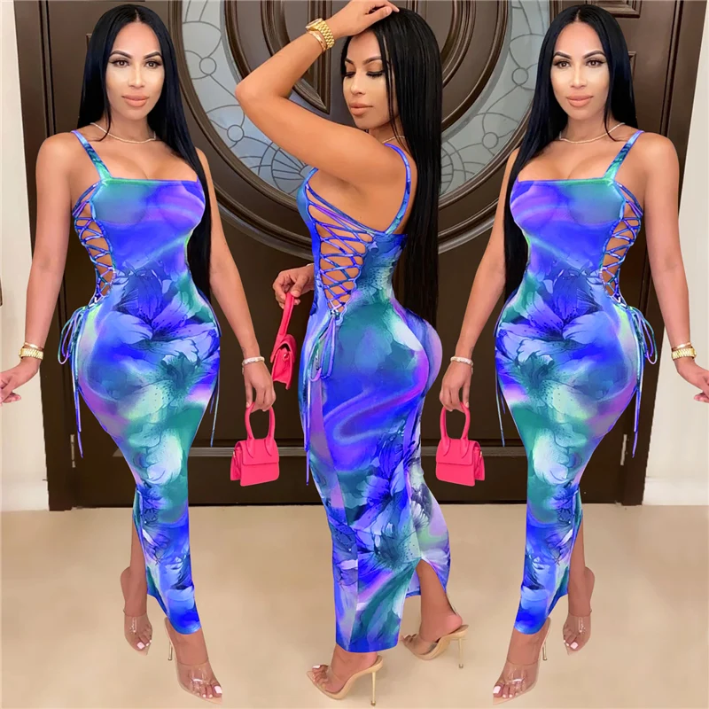 Со шнуровкой сбоку-апом просвечивающее сексуальное Цветочный принт облегающее