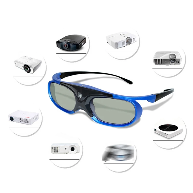 

3D Glasses Active Shutter Rechargeable Eyewear for DLP-Link Optama Acer BenQ ViewSonic Sharp Projectors Glasses 85DD