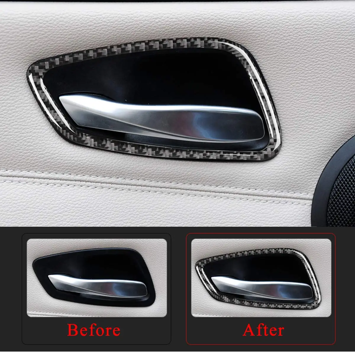 4 шт. мягкая рамка дверной ручки из углеродного волокна для BMW 3 серии E90 E92 E93 2005