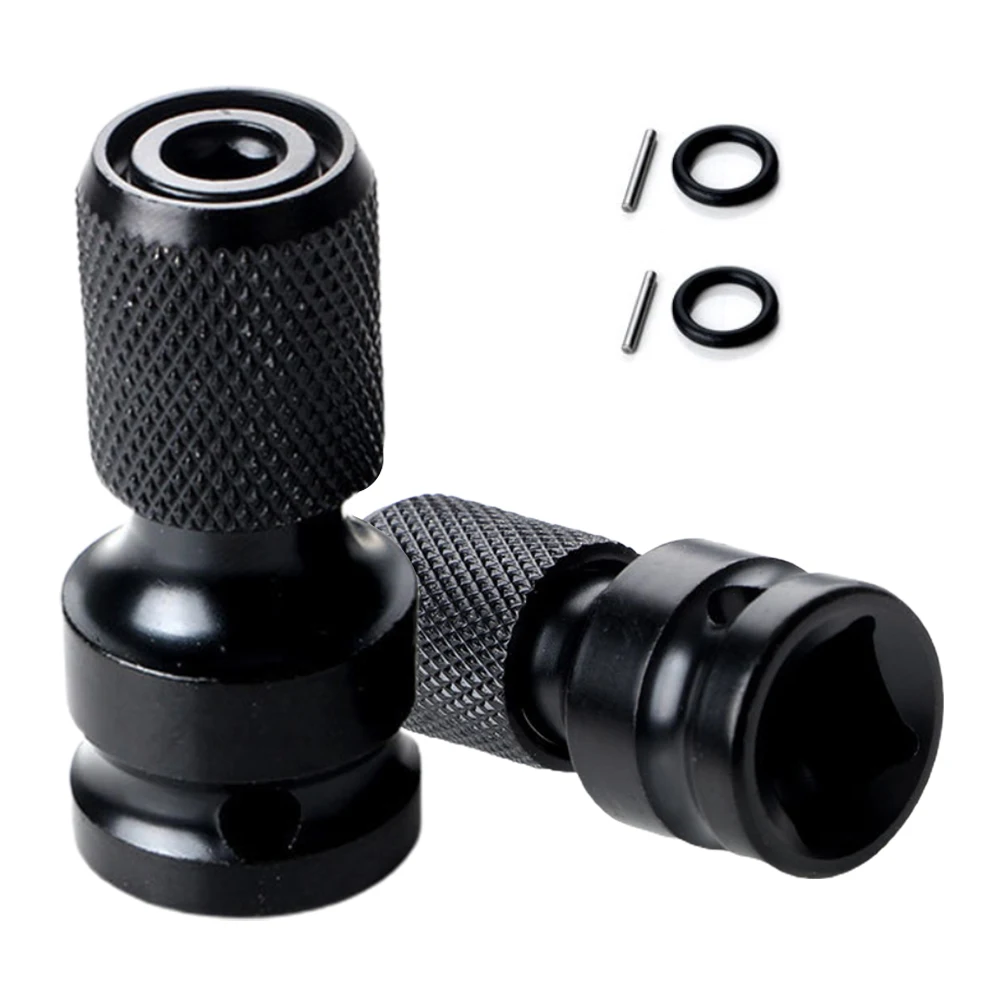 

2pcs 1/2" Square Drive To 1/4" Hex Female Socket Adapter Quick Release Chuck Converter Drill Chucks Impact Socket Adaptor Tools