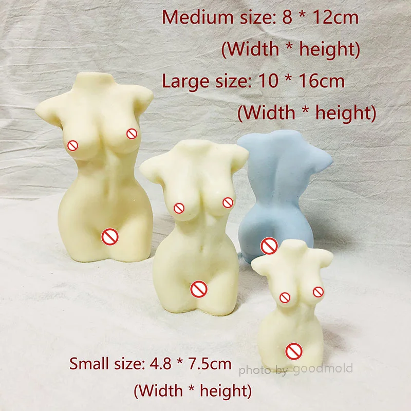 Силиконовая форма для свечей с изогнутым телом большая эстетичная голая Женская