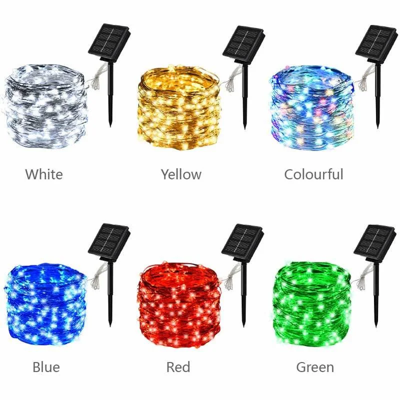 

Solar String Fairy Lights 12m 100LED / 5M 50 LED Waterproof Outdoor Garland Solar Power Lamp Christmas For Garden Decoration