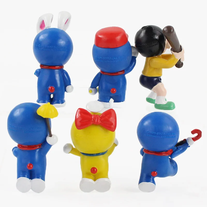 6 шт./лот Doraemon Фигурки Игрушки Dorami Nobita Nobi с инструментами будущего аниме модели