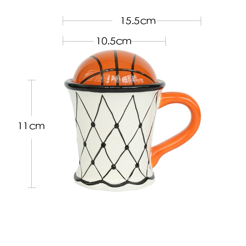 

Ceramic Coffee Cup Tea Cup Milk Cup Football Basketball Blue White Cup Breakfast Cartoon Baby Children's Cute Cup Water Tea Set