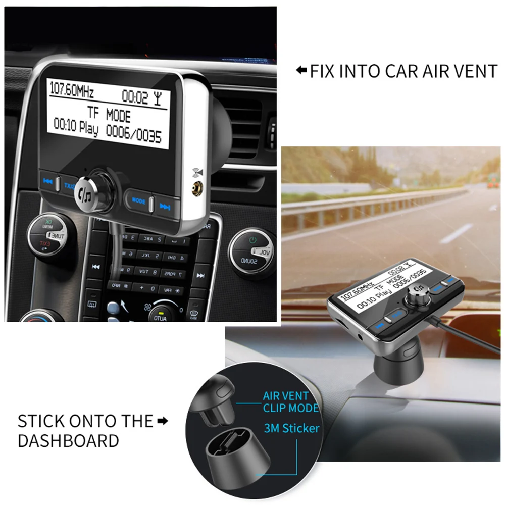 Portable Radios DAB Digital FM Radio Receiver BT4.2 FM Transmitter LCD Display USB Charger