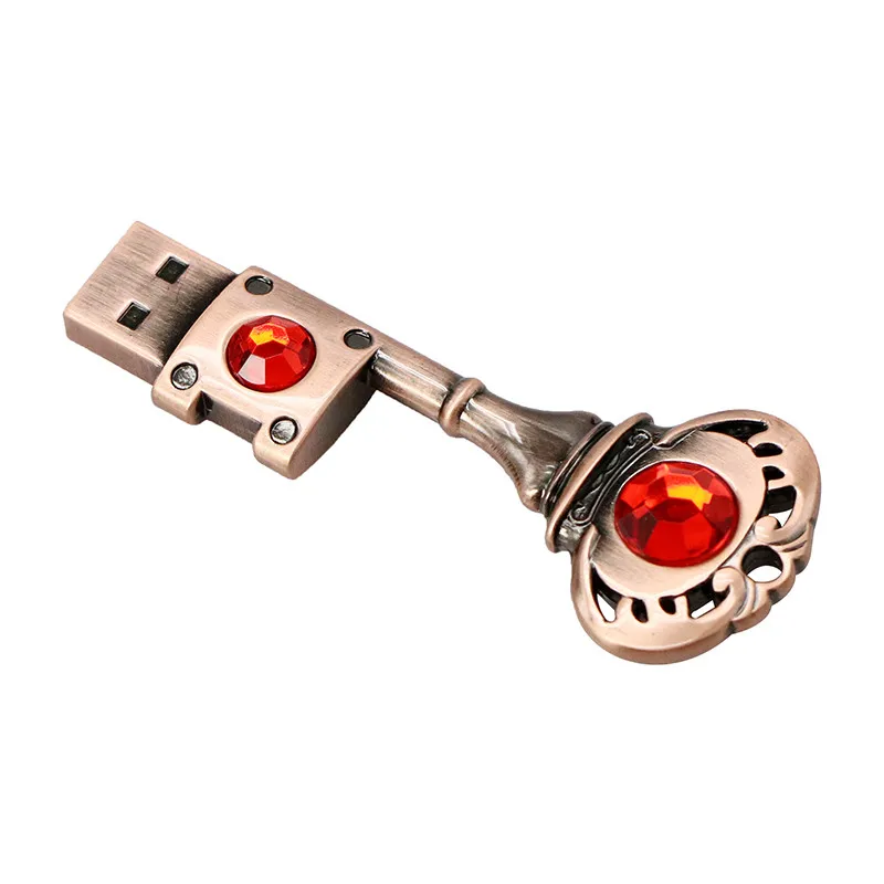 Сердце ключ USB флэш-накопитель ювелирные изделия Алмазный ключ ручка-накопитель 4G 8GB 16GB 64GB Флешка карта памяти Usb флешка водонепроницаемый металлический ключ