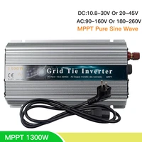 1300w solar inverter mppt on grid tie inversor pure sine wave 10 8 30vdc or 22 50vdc 110v 220v ac for solar panel pv battery