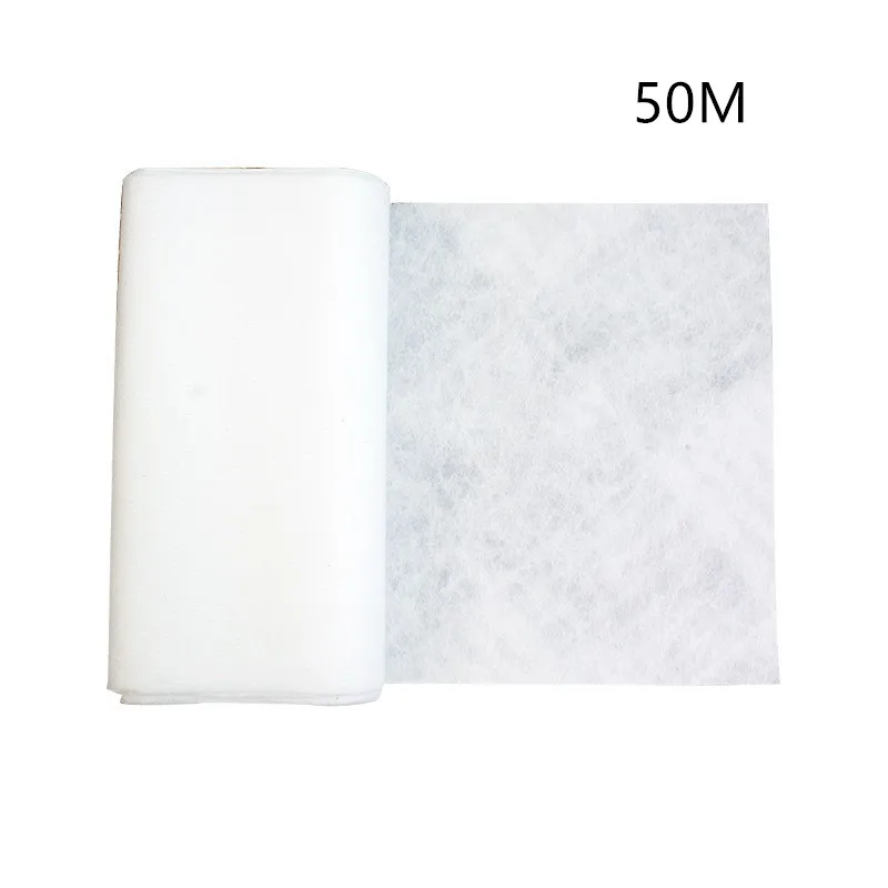 

50M Nonwoven Fusible Interlinings Easy Iron On Sewing Join Patchwork Interlining Fabric Double Faced Adhesive Batting