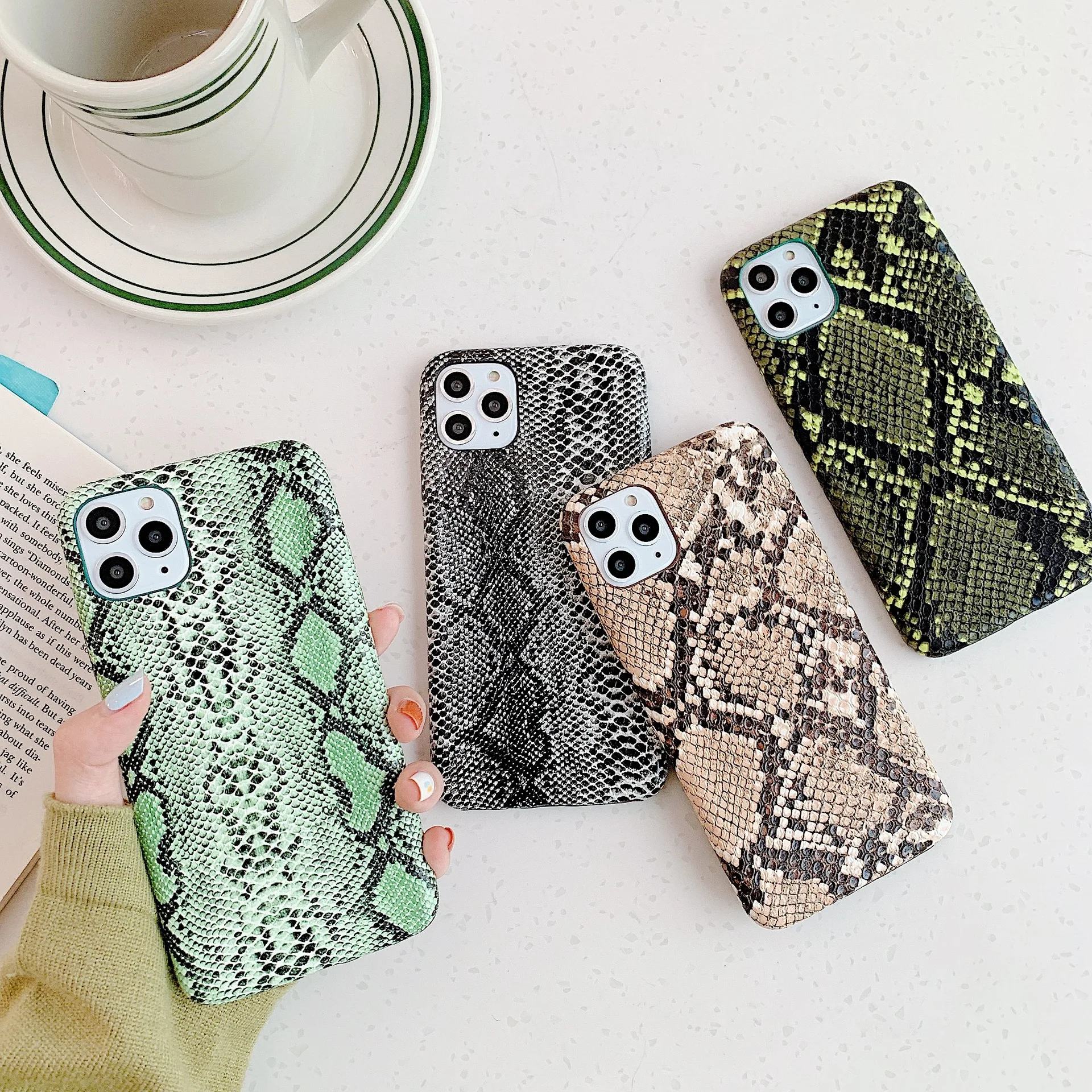 

Snake Skin PU Leather Cases For iphone 13Pro Max Phone Case Crocodile Texture Back Cover For Coque iphone 13promax Fundas