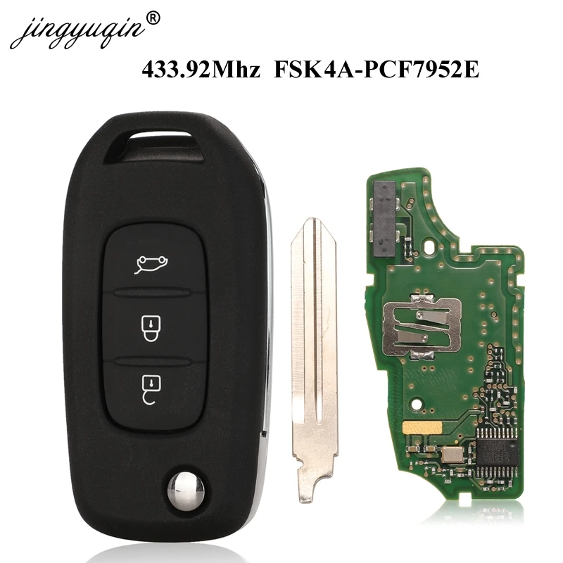 Jingyuqin оригинальный 3 кнопочный дистанционный Автомобильный ключ PCF7952E 4A чип для