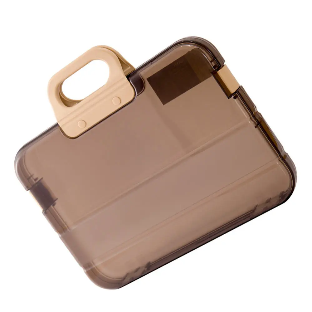 

1pc File Storage Folder Document Case A4 File Box File Document Box (Coffee)