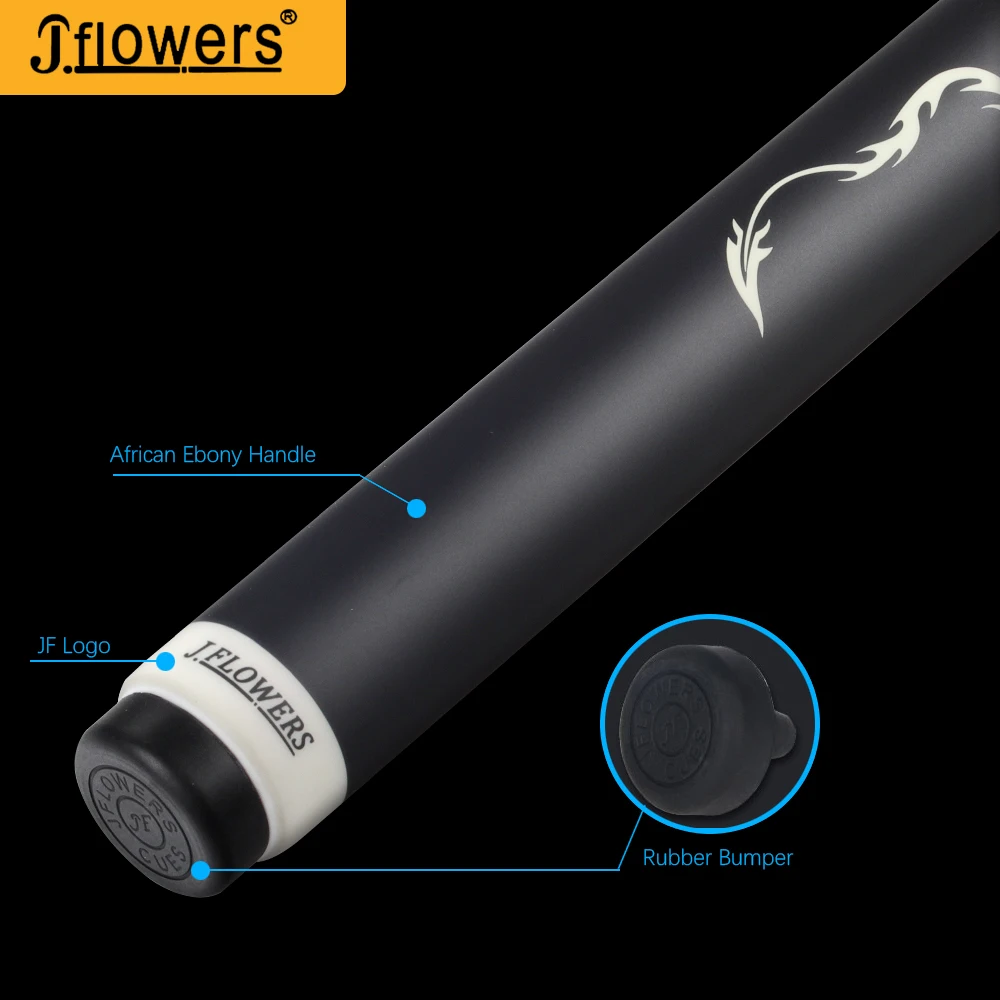 JF J FLOWERS One Piece Snooker Cue Technology Ebony Профессиональный стержень из углеродного волокна