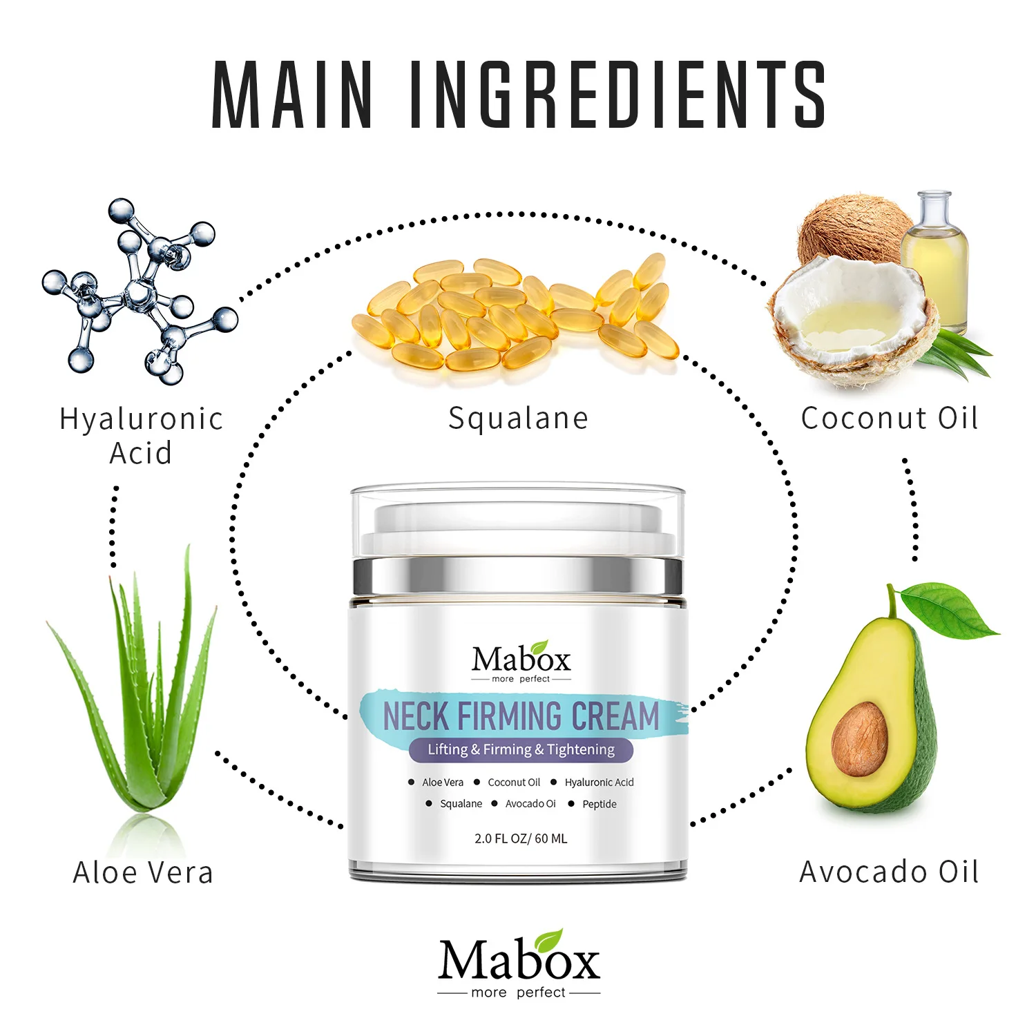 

MABOX Anti Aging Neck Cream Anti Wrinkle Skin Care Whitening Nourishing Best Neck Mask Tighten Neck Lift Neck Firming