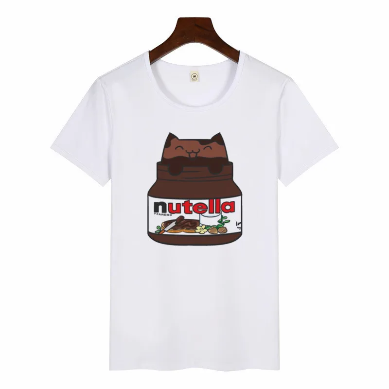 p2508A-white Nutella Kawaii футболка с принтом женская 90s Harajuku Ullzang модная футболка графическая Милая мультяшная футболка корейский стиль Топ Тройники женские - Цвет: p2508A-white