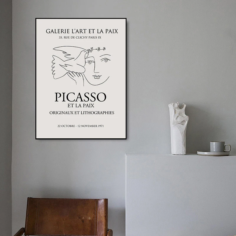 Картина на стену Picasso Matisse Girl Bird Line рисование холсте скандинавские постеры принты