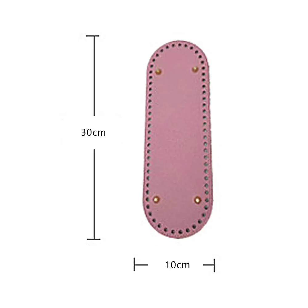 Oval Long Bottom Leather For DIY Knitted Handbag Shoulder Bag Handmade Bottom With 38 Holes Crochet Bag Parts Accessorie 30*10cm