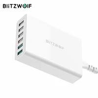 blitzwolf 60w dual qc3 0 6 port usb pd phone charger for iphone for huawei mobile phone chargers accessories usb fast charging