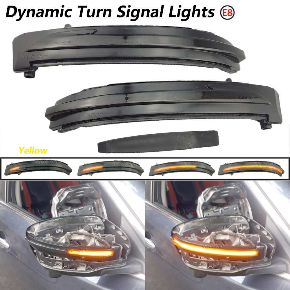 

For Nissan X-Trail T32 Rogue Qashqai J11 Murano Z52 Juke Navara Pathfinder LED Dynamic Turn Signal Side Mirror Indicator Light