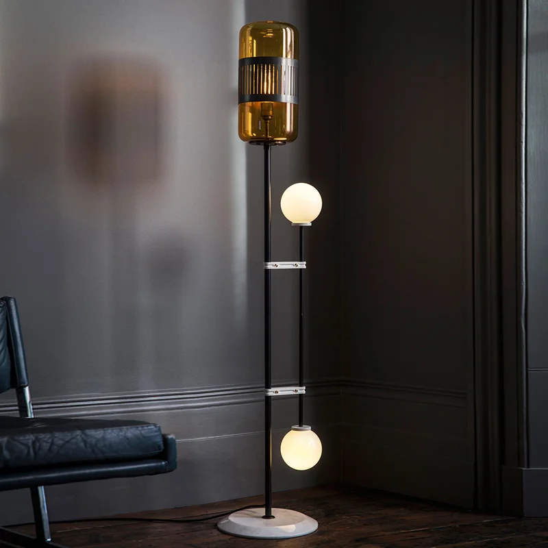 

Postmodern copper American minimalist living room dining room Hong Kong-style luxury bedroom study villa floor lamp