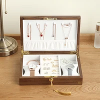 casegrace large wooden jewelry box casket women men gift necklace ring earring watch jewellery organizer display storage case