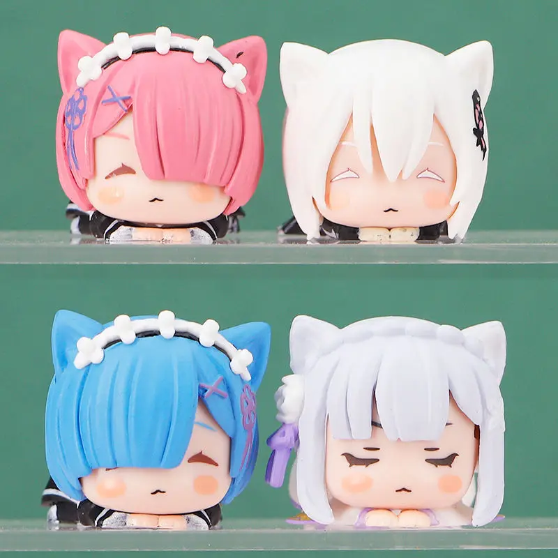

Кукла аниме Re0 Zero, Rem Ram, Q версия детства, кукла с изгибом, 2022 см, гаражная кукла для косплея, новинка 3,5, 4 шт.