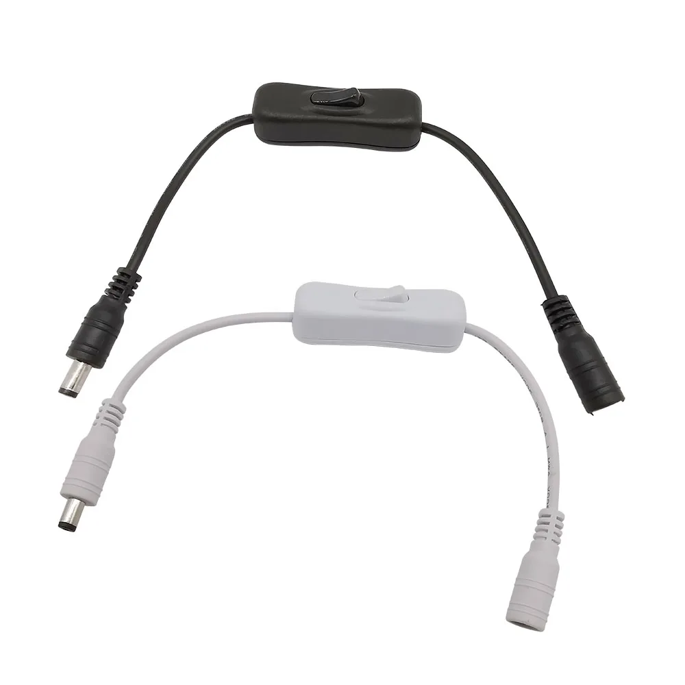 5Pcs DC 12V Light Switch Connector Male Plug to Female Jack Power Extended Cable Inline 304 ON-OFF Push Button Adapter | Обустройство