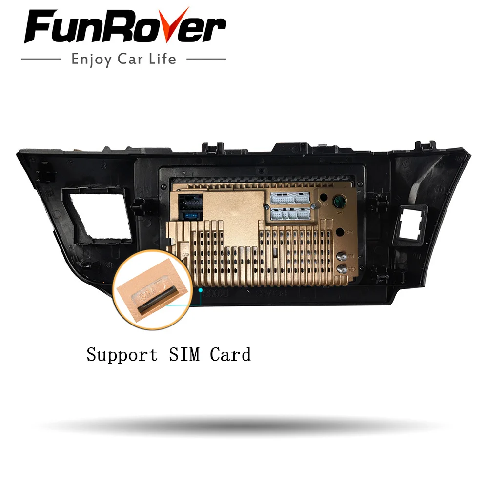 Funrover " android 9,0 2 din Автомобильный Радио мультимедийный плеер для toyota corolla 2013 dvd gps навигация DSP 4G 64G SIM BT